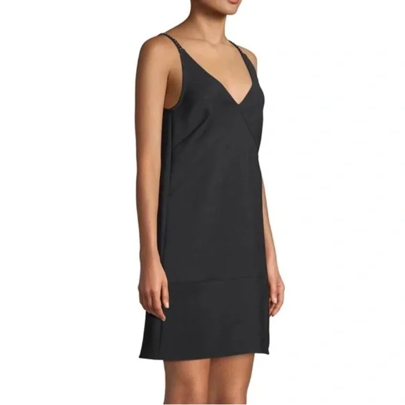 Helmut Lang Black Nylon Mini Dress Size 12 - Picture 2 of 3